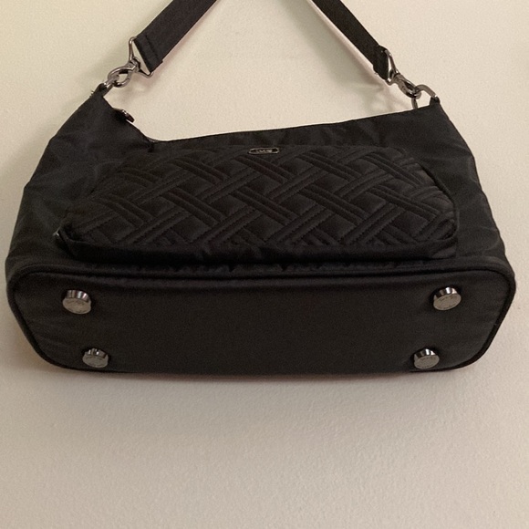 Lug Samba Black Shoulder Bag Crossbody Purse Quilted Nylon Travel Tote - Picture 5 of 9